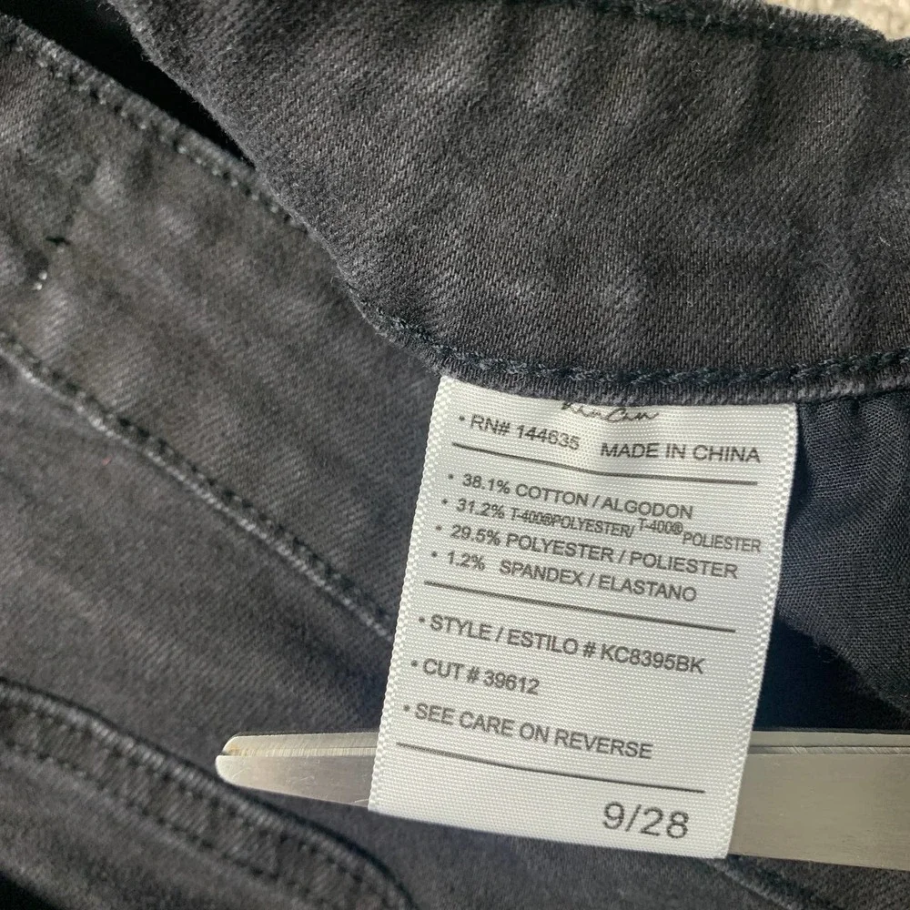KanCan Womens Jeans Size 9/28 Black Denim Brielle‎ High Rise Ankle Skinny Frayed